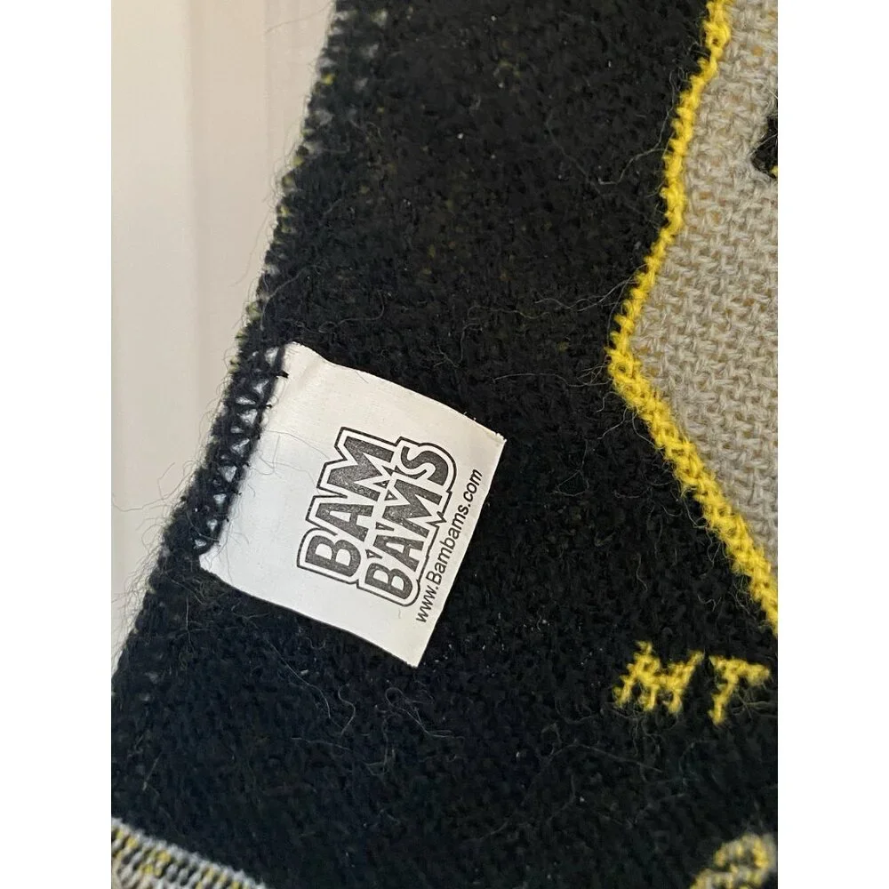 Crew Soccer Foundation Gray Black Yellow Men's Scarf 8X50 MLS 2007 Bam Bams